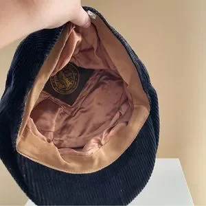 JC Cording & Co ltd Black Corduroy Flat Cap 6 Panel Unstructured Corduroy - CRD65 – CaliHeadwear main image 4